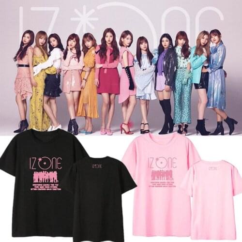 Kpop IZONE Concert the same short-sleeve T-shirt loose Korean bottoming tee shirt for men and women students summer tshirt tops