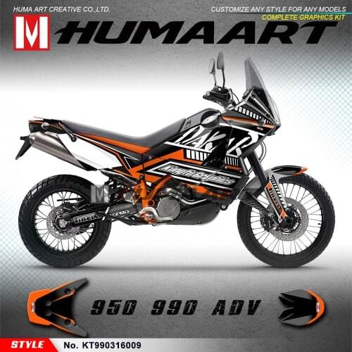 HUMAART Personalized Stickers Kit Full Vinyl Wraps Graphic Kit for 950 950s 990 990r Adventure ADV 2003 to 2016, Orange