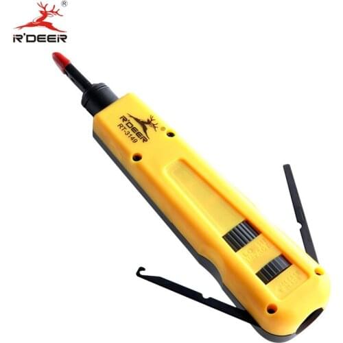 RDEER Punch Down Tool Pliers Adjustable Telecom Impact Tool Terminal Board Crimping Cable Network Tool
