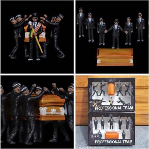 Cosplay Ghana Dancing Pallbearers Coffin Dance Figure Action Funeral Dancing Team Display Funny Accessories Toy for boy