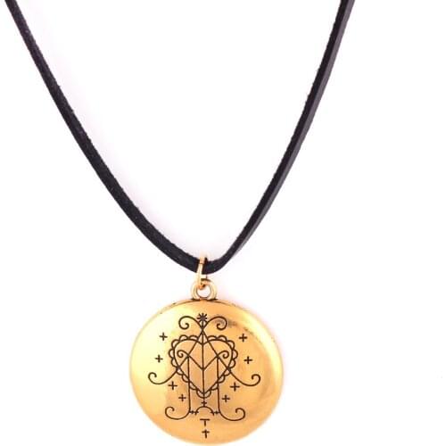 Leather Rope Chain Love Heart Pattern Haitian Abundance Love Spirit Amulet Material Zinc Alloy Dropshipping