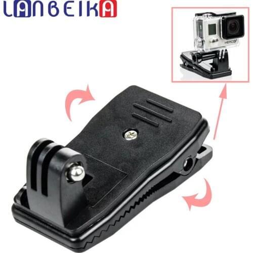 LANBEIKA 360 Degree Rotation Quick Release Cap Backpack Clip Mount for Gopro Hero 9 8 7 6 5 4 SJCAM SJ4000 SJ5000 SJ6 SJ8 YI DJI