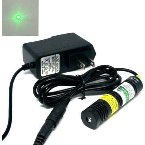 Non-Focusable 532nm 10mW Laser Module Dot/Line Beam w 5V Adapter & 18x75mm Housing