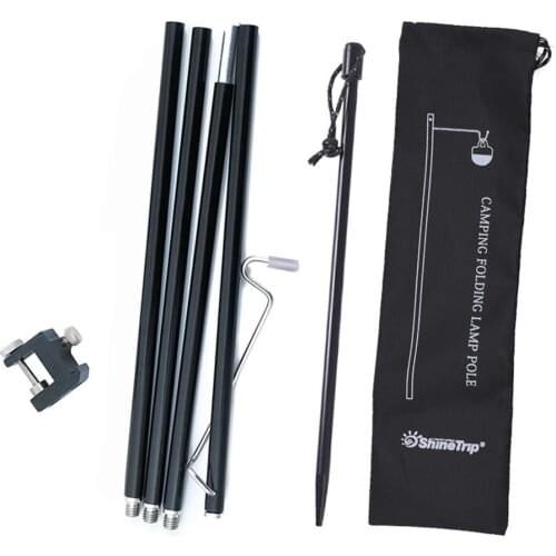 Shine Trip Multifunctional Camping Hunting Hiking Folding Lamp Post Pole Kit Portable Fishing Hanging Light Fixing Stand Holder