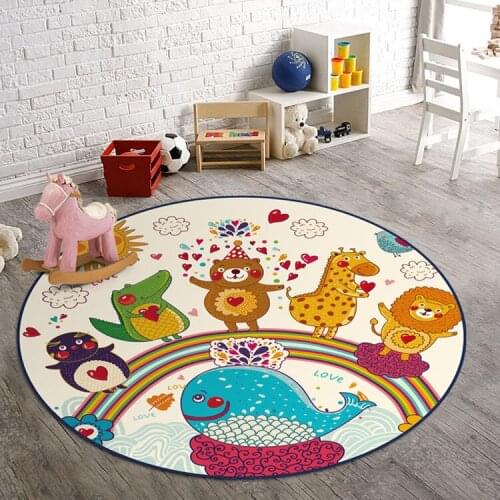 Cartoon Carpet kids Games Tent Round mat Floor Padding Kindergarten Early Teaching Cushion Hanging Basket Chair Pad Crawling Pad