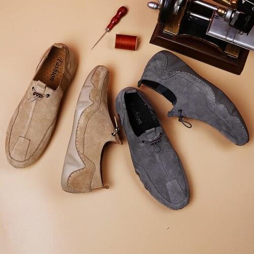 Mens Shoes 2021 New Man Casual Shoe Suede leather Fashion Walking Footear Khaki Male Sneakers