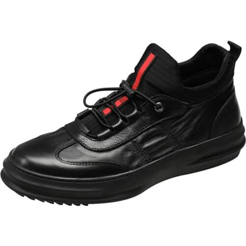 Brand New Mens Outdoor Sport Shoes High Top Genuine Leather Running Shoes Joggers Trainers Sportswear Male Gym Fitness Sneakers