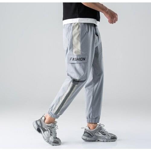 Men Casual Pants Men 2021 Spring and Autumn New Casual Loose Nine-Point Sports Pants Overalls Men