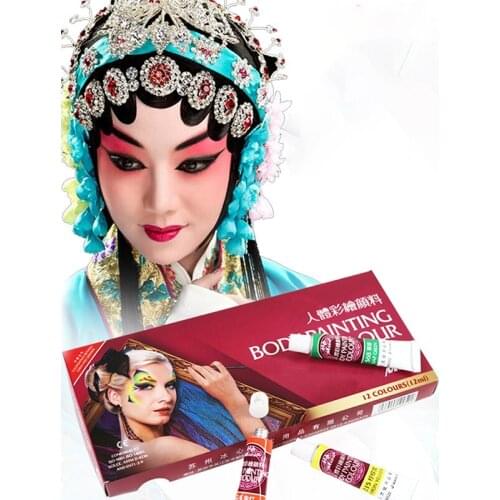 Madisi Body Painting Pigment Set 12 Colors 12ML Masquerade Prom Cosplay Oil Paint Face Drama Paint Halloween Face Makeup Figment