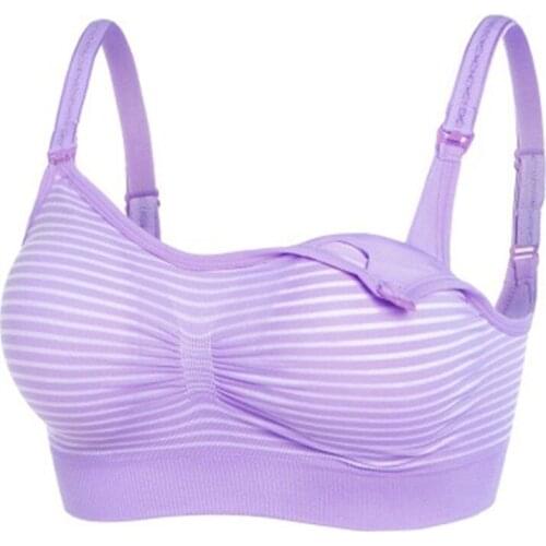 New Stripe Cotton Maternity Nursing Bra Pregnant Women Sleeping Bras Pregnancy Breastfeeding Soutien Gorge Allaitement Underwear