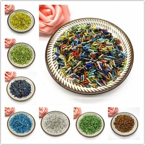 New 400Pcs 2x6mm Twist Loose Glass Seed Spacer Tube Leptospira Beads For jewelry making DIY Garment Sew Accessories