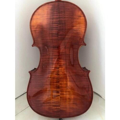 Fine Tone! Rich flame!handmade Solid wood Cello 4/4 3/4 1/2 1/4 maple Violoncello Professional Acoustic Musical Instrument,Bow