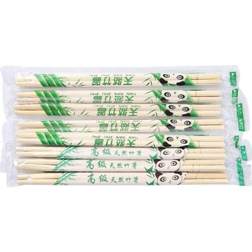 100 Pairs Chinese Disposable Bamboo Wood Chopsticks Restaurant Individual Package Chop Sticks Food Stick Tableware Kitchenware