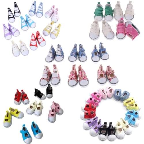 New Styles 5cm Canvas Shoes For Dolls Cool Fashion Mini Shoes Doll Shoes for DIY handmade doll Baby Doll Accessories Sneakers
