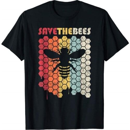 Save The Bees Shirt. Retro Style Climate Change T-Shirt Summer High Quality MenS Street Style Printing on T Shirts