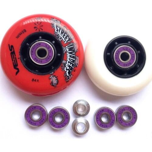SEBA street invaders skating wheels a set with bearings 84A roller FSK slalom skates wheel with ILQ-9 ILQ-11 84A 72 76 80