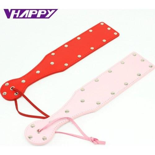 Sex Toys Paddle Flogger Whip Pu Leather Couples Spanking Paddle For Couples Slave Red Pink Random Color Products VP-PE005015A