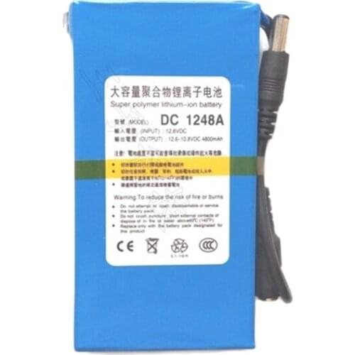 CE ROHS approval with switchand light,capacity 4800 Mah DC 12V lithium battery pack,smart power bank CCTV camera battery