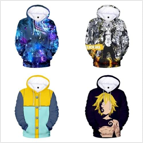 Grizzlys Sin of Sloth Harlequin king Hoodies The Seven Deadly Sins Nanatsu No Taizai Cosplay Hoodie Printed Pullover Sweatshirt