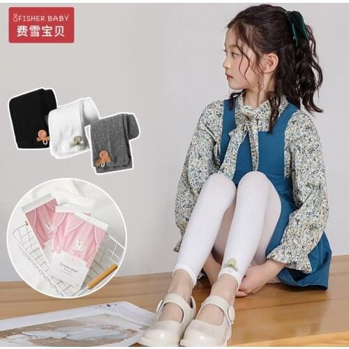 Girls thin lollipop nine-point leggings summer pure cotton solid color anti-pilling baby princess mosquito socks tight trousers