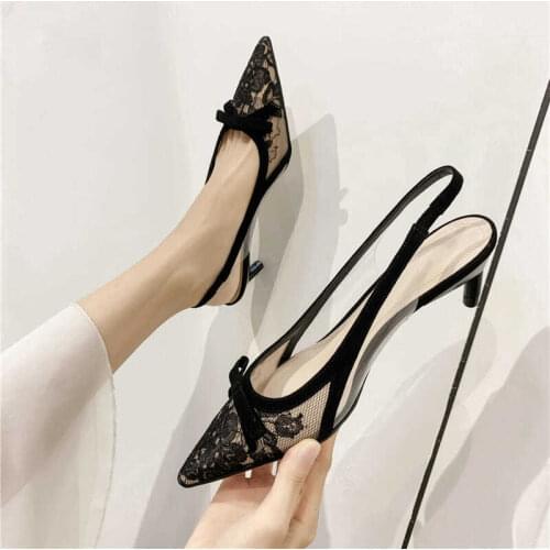 Sexy Women Pumps Fashion Ladies High Heels Shoes Soft Leather Heels Shoes Woman Pointed Toe Non-slip Brand Summer 61420