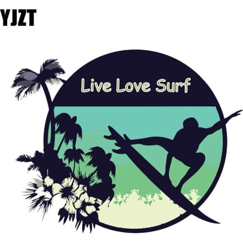 YJZT 13.9CM*11CM Personality Live Love Surf Sticker Funny Sport Decal Accessories 6-2167