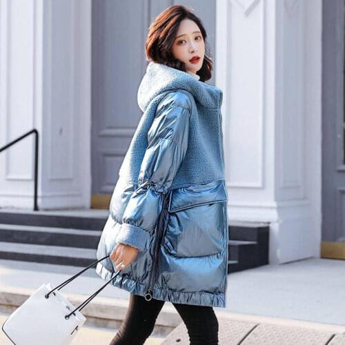 Woman Jacket Parkas Coat Womens Cotton-Padded Long Down Coat Loose Cotton Jacket Winter Veste Femme