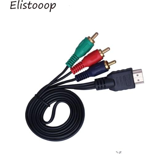 1M HDMI-compatible To 3 RCA AV Audio Video Cable Cord Adapter Convert Cable For TV HDTV DVD