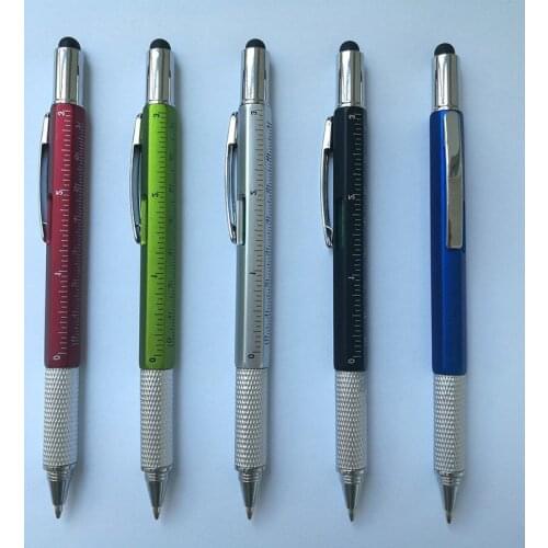 1pcs Multi Function Pen Stationery Screwdriver Ruler Spirit Level Ball Pens Creative Stationery Gift Tool School Office Supply