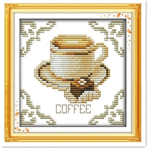 11CT 14CT Embroidered Embroidered Cross-stitch Kits Coffee & Desserts Manual Sewing Furniture Cloth Decorative Paintings