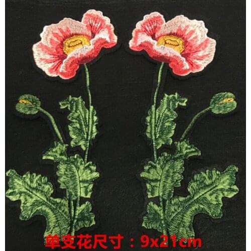 2pairs Flower embroidered applique patches sew on vintage fabric applique fashion clothing decoration motif patch accessories