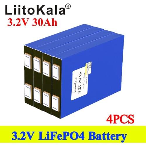 4pcs LiitoKala LiFePo4 3.2V 30AH 5C battery lithium bateria for diy 12V lifepo4 e-bike e scooter wheel chair AGV car Golf carts