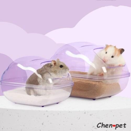 Small Animal Accessories Transparent Cloud Toilet and Bathroom for Hamster Guinea Pig Cute Hamster Bathroom for Bathing Sand