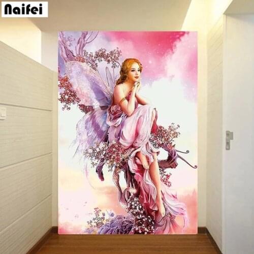 5D DIY Diamond Painting Butterfly Fairy Mosaic Portrait Square Round Diamond Embroidery Cross Stitch Kit Home Decor Art