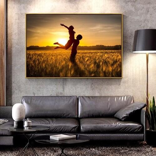Artcozy Oil Canvas Painting couple_love_sunset For Home Decoration Wall Art