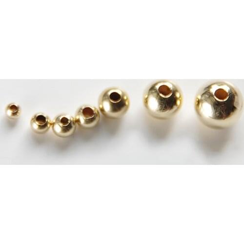 Gold filled Ball Beads seed mini Copper high grade gold round Spacer Beads for making Jewelry accessories 2-4mm 20pcs