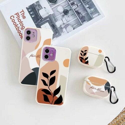 Leaves Watercolor Earphone Cases For Apple Airpods 2/1 Floral Vintage For Apple iPhone Airpod Earphone For Airpods 3 Pro Fundas