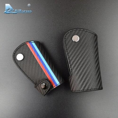 Airspeed Leather Carbon Fiber Car Key Case Key Covers Key Holder for BMW X1 X3 X5 X6 Z4 E46 E90 F10 F30 1 3 5 Series Accessories