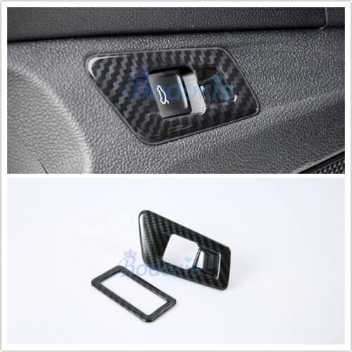 For Volkswagen VW T-Roc TROC 2018-2020 Interior Carbon Fiber Color Rear Trunk Switch Outlet Cover Panels Car Styling Accessories