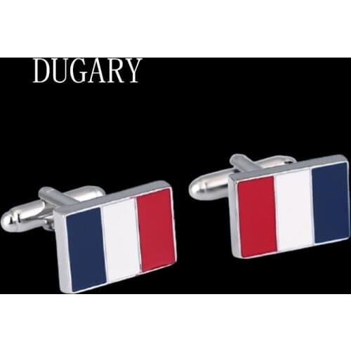 DUGARY Luxury shirt cufflinks for mens cuff buttons cuff links High Quality France National flag abotoaduras Jewelry gemelos