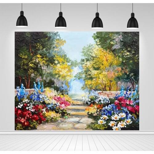 Scopiso Newborn Spring Garden Photography Background Painting Colorful Flower Baby Shower Birthday Decor Backdrop Photo Studio