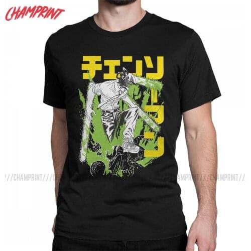Chainsaw Man Warrior Denji T Shirt Mens 100% Cotton Cool T-Shirt Round Neck Manga Tee Shirt Short Sleeve Tops Party