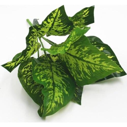 Artificial Plants Realistic Green Leaf 9-Branch Faux Plant Stem Artificial Plant For Home Garden Decor Large Plantas Artificiais