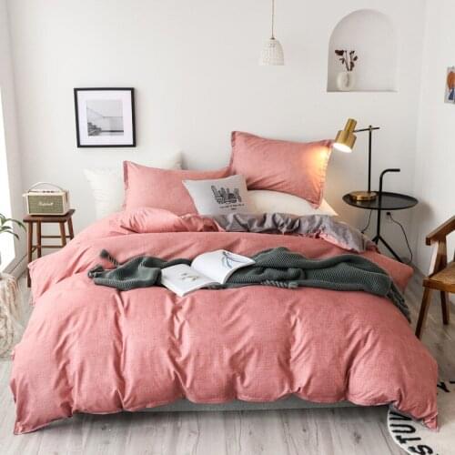 Duvet Cover Set Bed Sheet pink super soft 100% brushed microfiber Quilt Cover with pillowcase