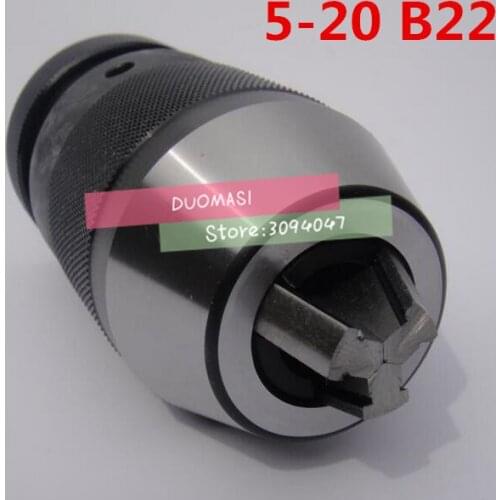 Taper B22, 5-20mm Medium-sized keyless drill chuck closefisted drill chuck, accuracy: less than 0.1mm,Drill clamp tool