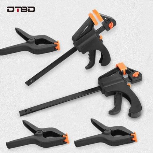 DTBD Ratchet Bar Clamp Set Quick Release Heavy-Duty Bar Clamp Spreader for Woodworking Spring Clamps Strong A type clip Set