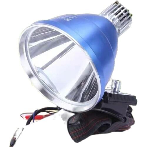 The head-mounted headlight glare P90 9 bright nuclear long-range nuclear LED lamp 12V large spot 16 over the external battery he