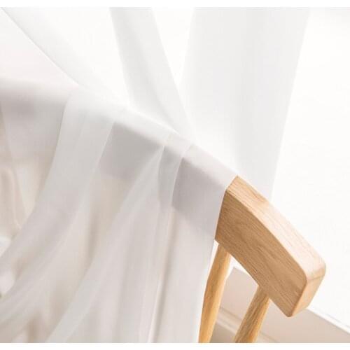 Nordic Simple White Gauze Curtain for Living Room Bedroom Chiffon Gauze Curtain Super Soft Light and Beautiful Plain Curtain