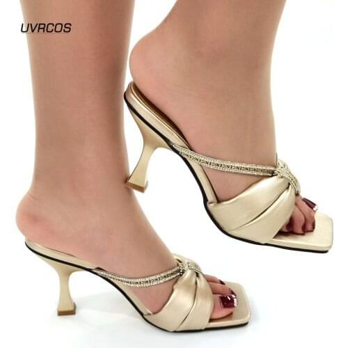 New African Women Party Pumps Decorated with Rhinestone Shoes for Wedding Women Ladies Shoes and Sandals Size 42 Women Shoes