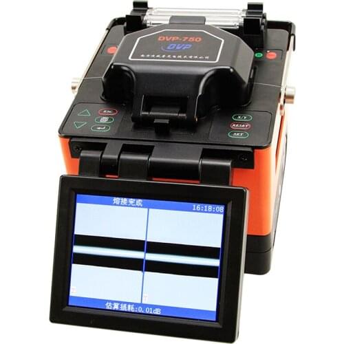 Single fiber DVP Digital Fiber Optical Fusion Splicer machine DVP-750 for FTTx FTTH Patch Cord with splice kit